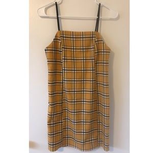 Yellow Plaid Minidress